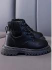 Дитячі чорні зимові черевики на шнурівці